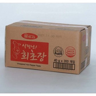  간편 1회용 움트리실장님 초장 40g x300입 1박스 (W98269A)