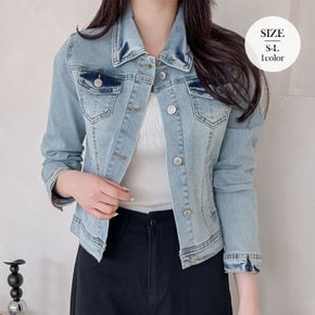 요아정 슬림핏 스판 데님 숏자켓_S4631