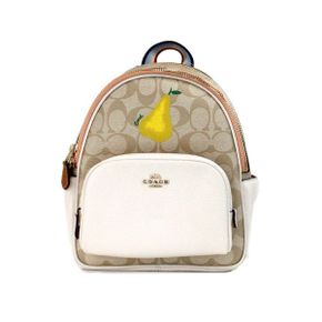 5380315 COACH Mini Court Signature Pear Motif Shoulder Backpack Bookbag Bag Chalk Womens T