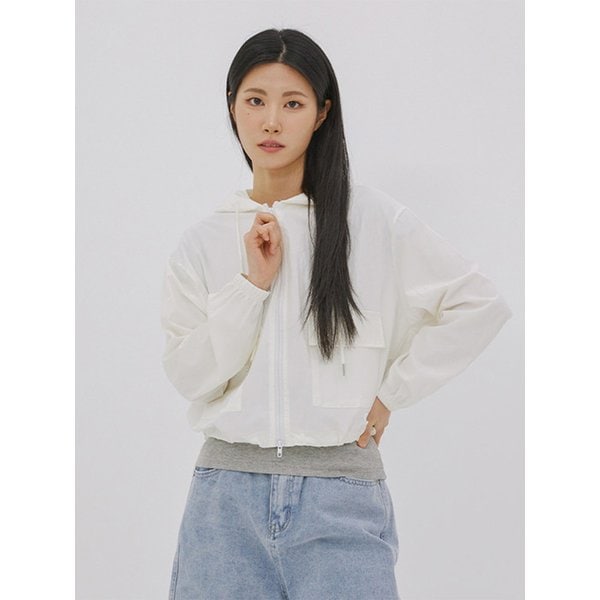 여성 후드포켓 윈드브레이커 (IVORY) (HA4UJ1A-22)