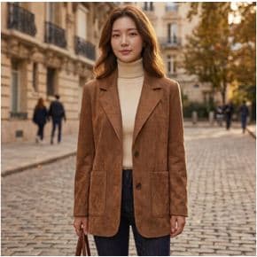 (JS9E0JK561) 클래식 스웨이드 테일러드 싱글 자켓