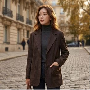 (JS9E0JK561) 클래식 스웨이드 테일러드 싱글 자켓