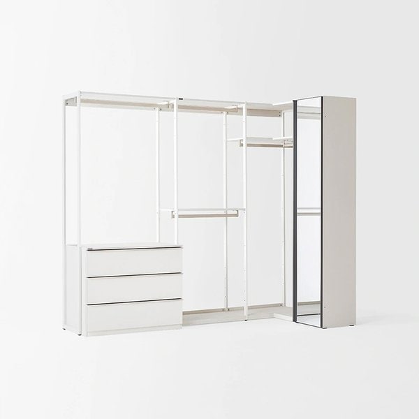 뉴로브 드레스룸 거울코너형세트 115cm272cm (컬러 택1)
