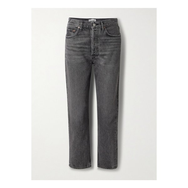 90s 핀치 웨이스트 크롭 하이라이즈 스트레이트 진 블랙 1647597357224974