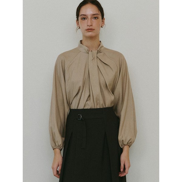 comos 1045 high neck scarf drapping blouse (3color)