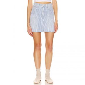 5397861 Mother High Waisted Smokin Double Skirt In Lined Up