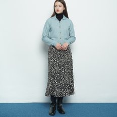 W327 leopard pattern skirt black