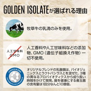 Choice GOLDEN ISOLATE 1kg GMO (골든 아이솔레이트) 유청 단백질 유기 호지 차 [인공 감미료