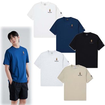 디스커버리 [24S/S] 디스커버리 DXRS7A043  남여 공용 메인크루 아웃도어 스몰그래픽 와펜 반팔 티셔츠