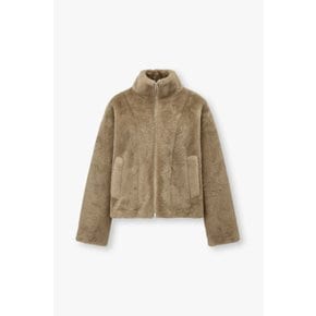 [부산점] 보브)) 하이넥 신세틱 퍼 크롭 집업 자켓 (7125475506)