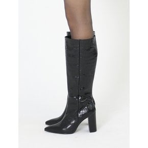 Barneys Croco Long Boots Black