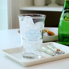 At morning 투명 레터링 강화유리컵 아이스컵 물컵 350ml 3color 홈카페 예쁜 물컵