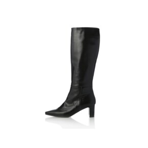 MD1075 Square Toe Long Boots-Black