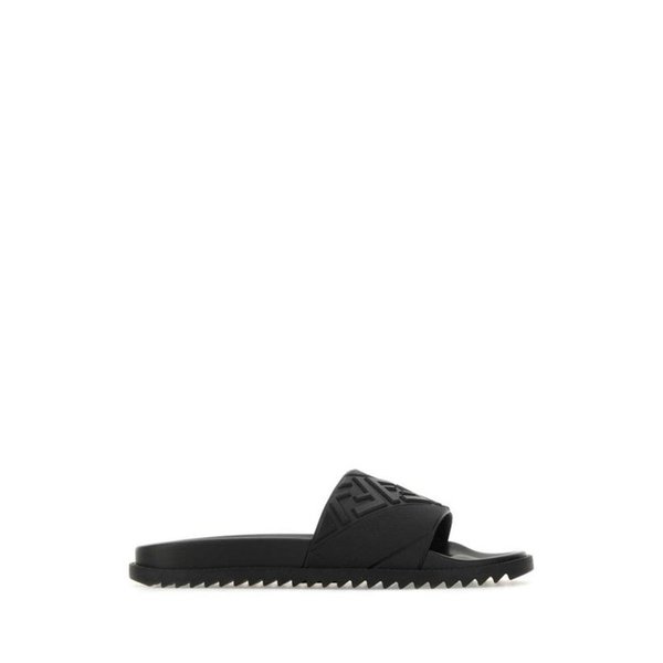 26SS 펜디 러버 슬라이드 7X1377 ABO2 F0QA1 BLACK DOM