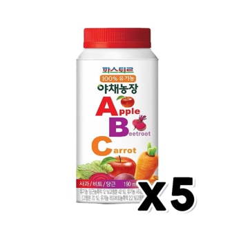  파스퇴르 유기농 야채농장 ABC 주스 190ml x 5개