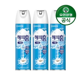 유한양행 해피홈 모기약 수성 에어로솔 무향 500mL 3개