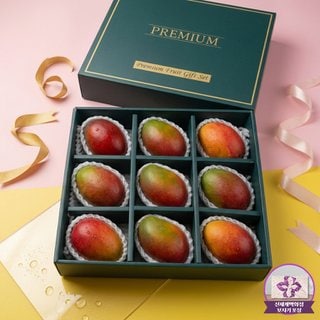 담아온 [9/10일 순차출고] Premium애플망고9입세트(3.42kg내외)_신세계보자기+안전외피박스(출고일 지정가능)