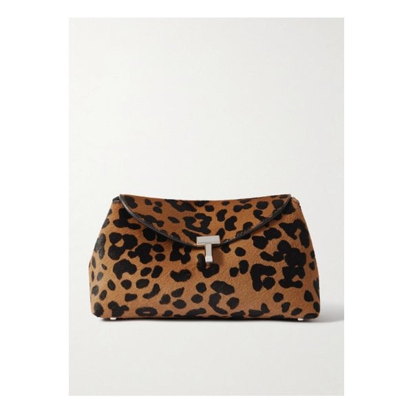 티락 미니 레오파드 프린트 카프 헤어 클러치 46376663162874177