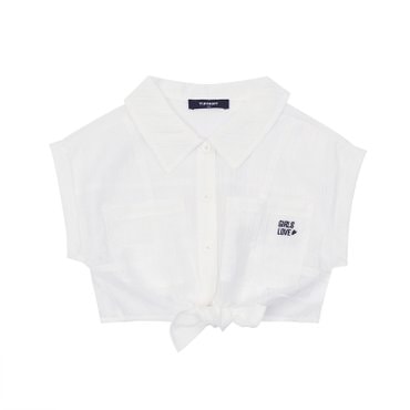 티파니 화이트 매듭장식 블라우스(T53KBB010)