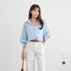 55 100  루즈핏 거즈 스트라이프 셔츠 NK61 TS 14_P423118311