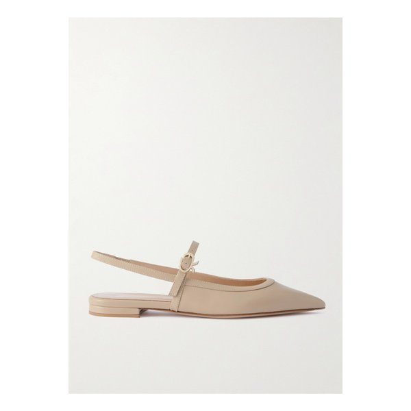 가죽 포인트 토 메리 제인 슬링백 플랫 샌드 46376663162842878