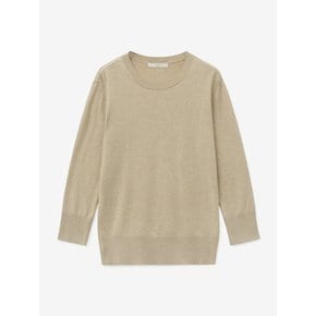 ROUND SILK HALF KNIT_BEIGE