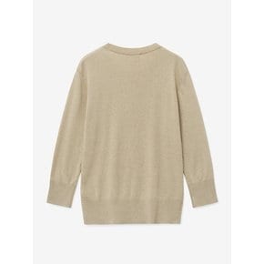 ROUND SILK HALF KNIT_BEIGE