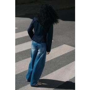 하이웨이스트 배럴 진 데님 블루 1349502001