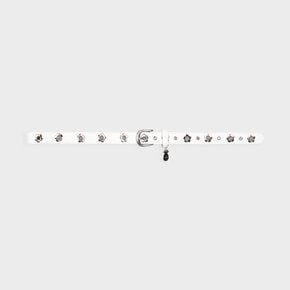 DAISY EYELET BELT_WHITE