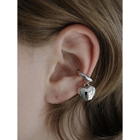 Heart drop pendant ear cuff