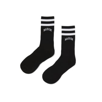 마크엠 STRIPE LOGO SOCKS BLACK