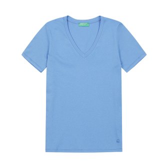 베네통 V-neck t-shirt_3GA2E423016F