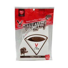 하니 V타입 커피필터 40매 1인~4인용 핸드드립 여과지 (W86BD6E)