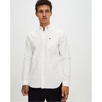 이스퀘어 4181969 Lacoste Essentials LS Oxford Shirt - White