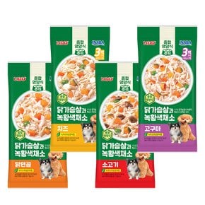 이나바 챠오 닭가슴살과 녹황색채소 파우치 60g 3개입 강아지 종합영양식