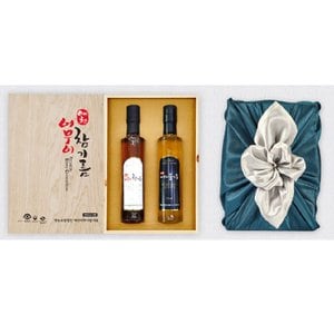 미센토 예천 어무이 국산 참기름 미송나무 4호 선물세트(참기름300ml+들기름300ml)