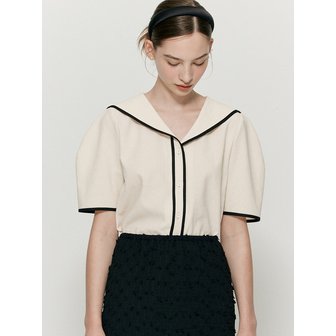 비뮤즈맨션 Sailor collar binding blouse - Cream