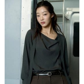 언발절개 카울넥끈 블라우스 AS3WB861