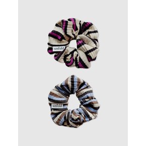 Multi stripe scrunchie (2color)