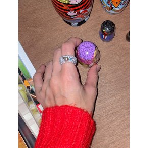 Gem with knitted ring (Silver)