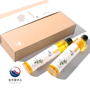 국산 냉압착 생들기름 저온착유 들기름 200ml 2병 선물세트(쇼핑백동봉)