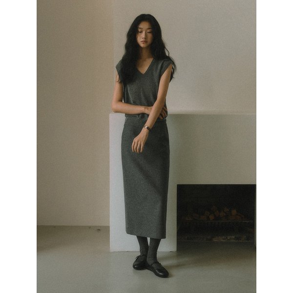 PEYDEN WOOL LONG SKIRT_GRAY