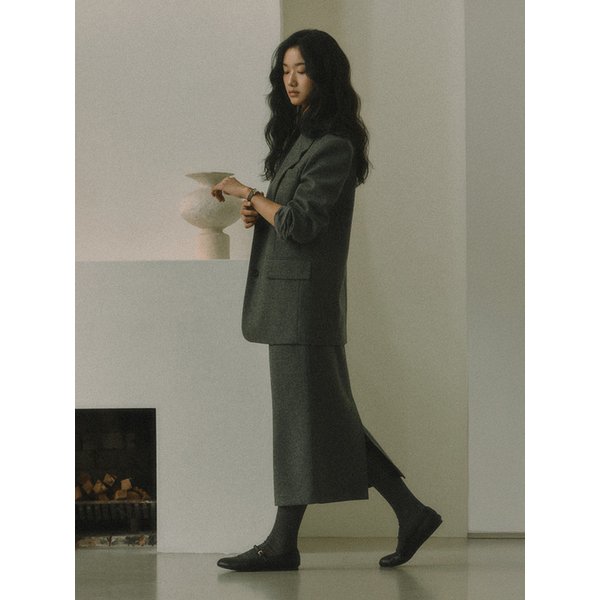 PEYDEN WOOL LONG SKIRT_GRAY