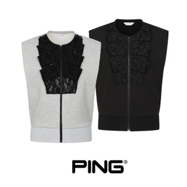핑 [24 S/S]   여성  레이스 장식  점퍼 베스트    121D2JV653     (정상가 258,000)