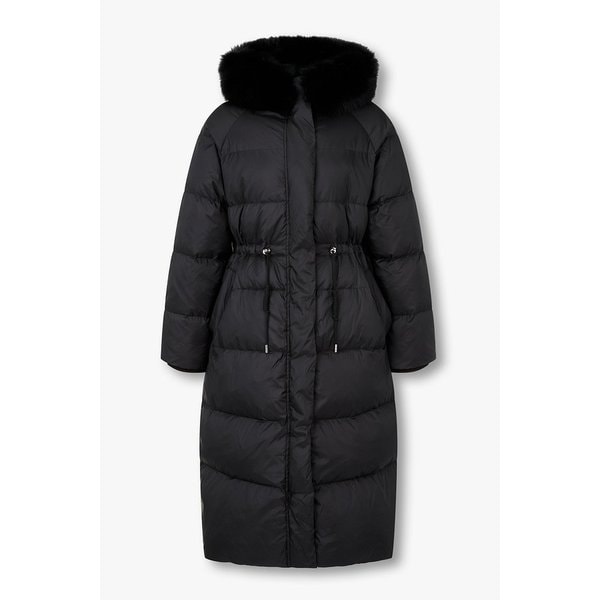 글로시 폭스 퍼 트림 다운 패딩 코트 7125417503199