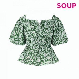 SOUP 퍼프 플라워 블라우스_K SZ6SS30.