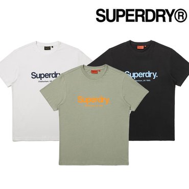 SUPERDRY 레귤러핏 코어 빅로고 하프티셔츠(SDUSHDO08)