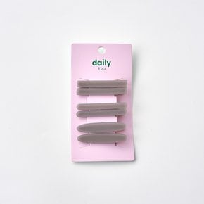 컬러풀 집게 헤어핀 세트 그레이 6p