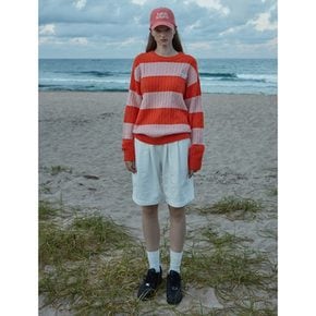 리오더입고Rugby Stripe Crew Neck Sweater  Orange (MS2X51A068)