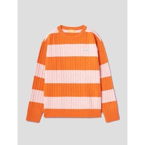 리오더입고Rugby Stripe Crew Neck Sweater  Orange (MS2X51A068)